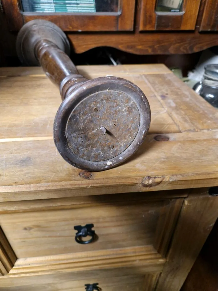 Vintage Wooden Candle Holder - Image 3