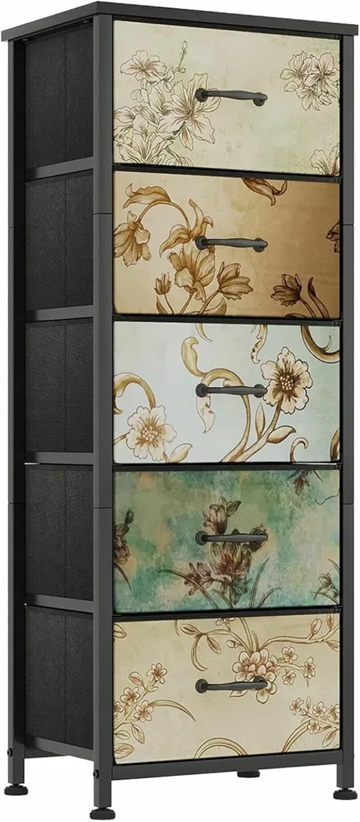 Chest of Drawers Drawers Flower Bedside Table - Image 2