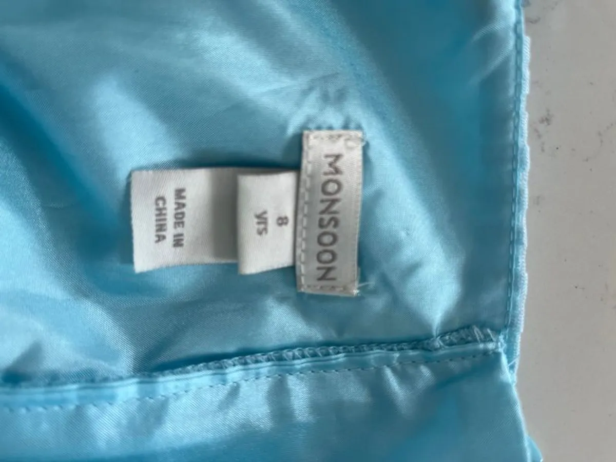 Monsoon Occasionware Girls Blue Flower Tulle Dress with sequins (Free girls clothes/items for first buyer to offer asking price on this) - Image 3