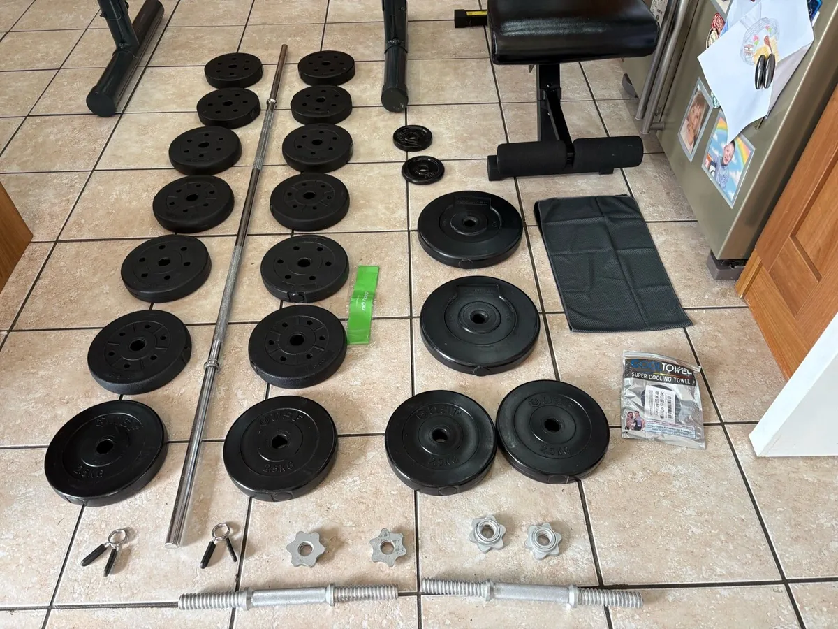 WEIGHT BENCH, SQUAT RACK, WEIGHTS, BARS AND MORE! - Image 2