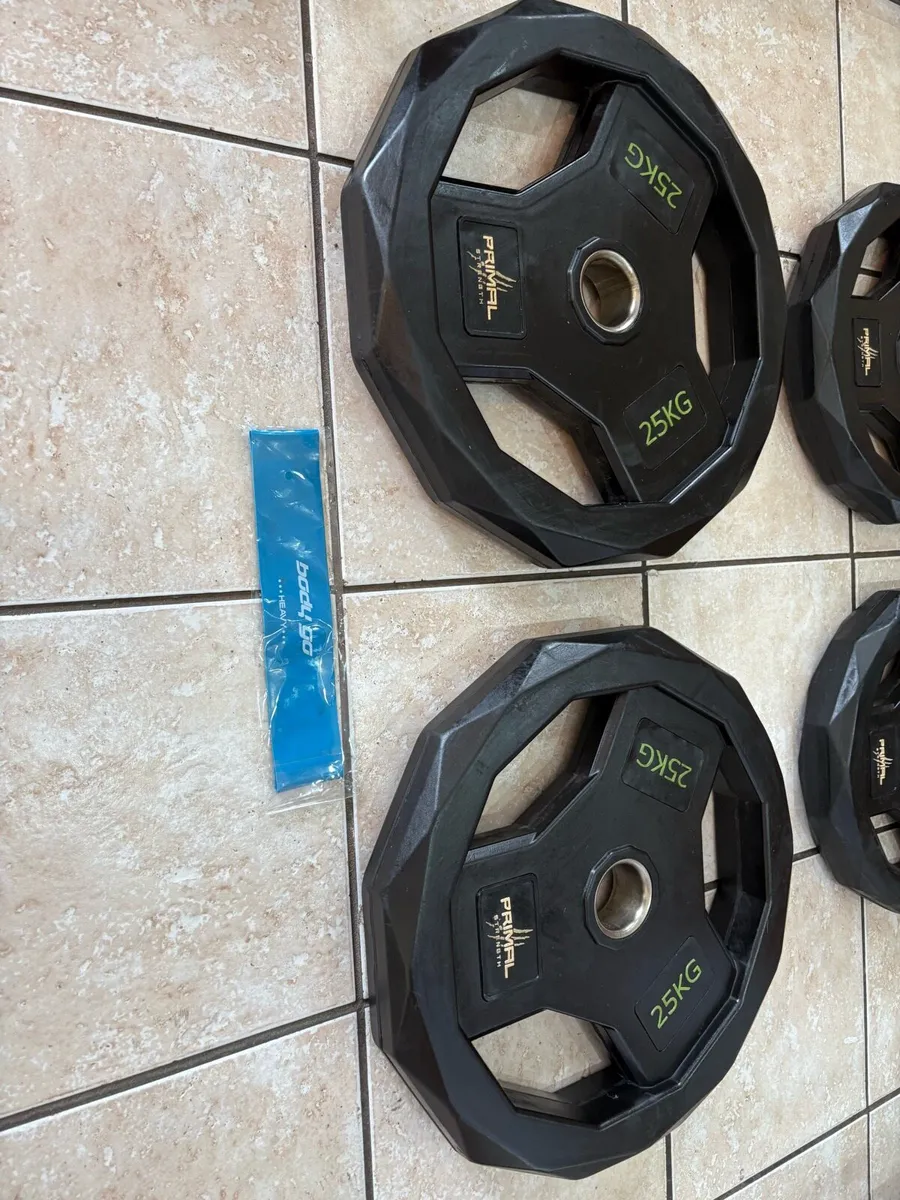 HIGH END OLYMPIC URETHANE WEIGHTS AND BARBELL! - Image 2