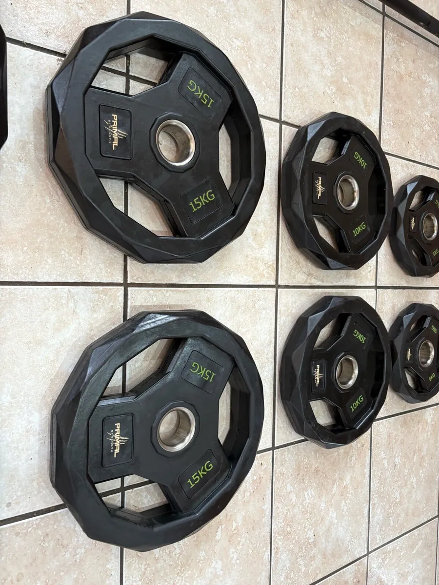 HIGH END OLYMPIC URETHANE WEIGHTS AND BARBELL! - Image 3