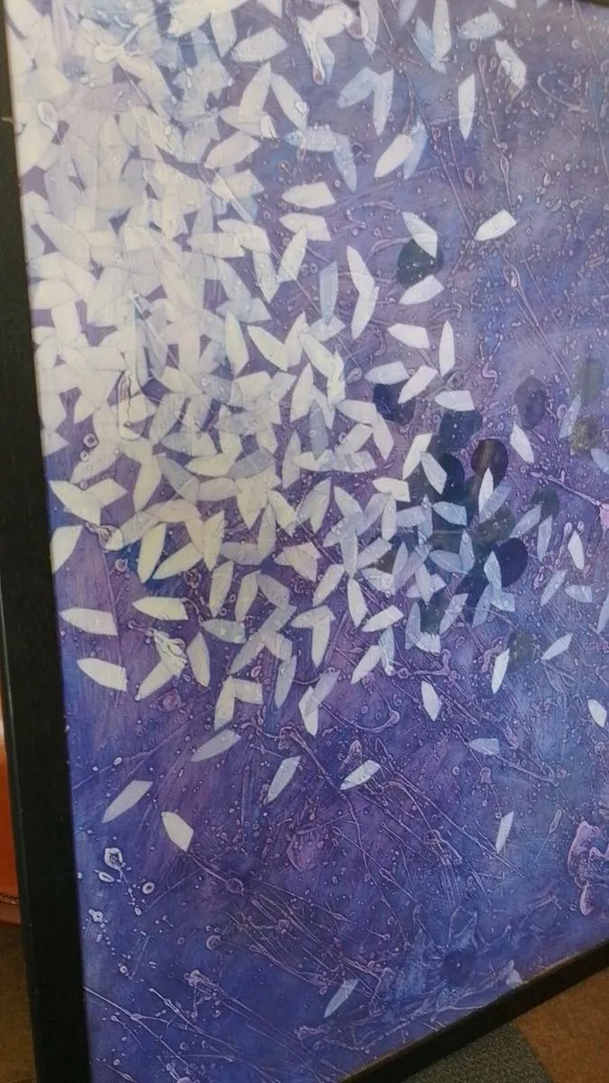 Large Signed Abstract Oil On Paper Painting - Image 2