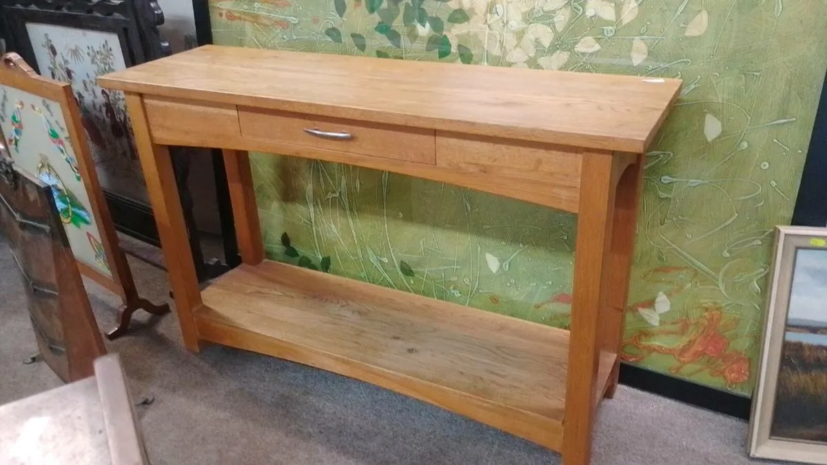 Solid Oak Console Table - Image 1
