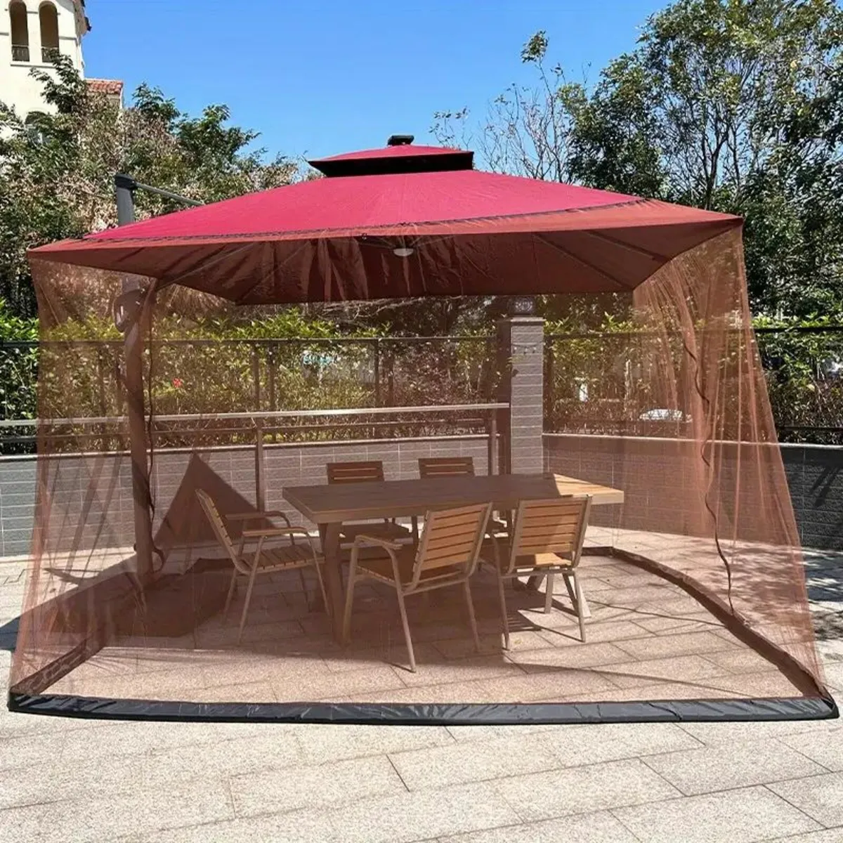 Square Roman Umbrella Mosquito Netting - Image 1
