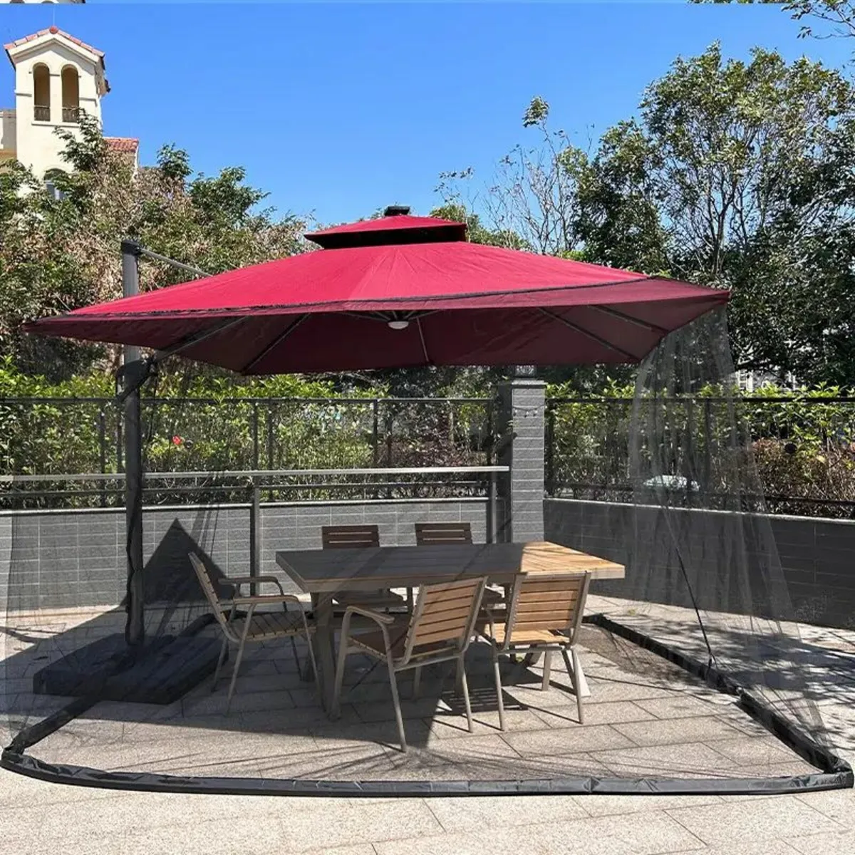 Square Roman Umbrella Mosquito Netting - Image 4