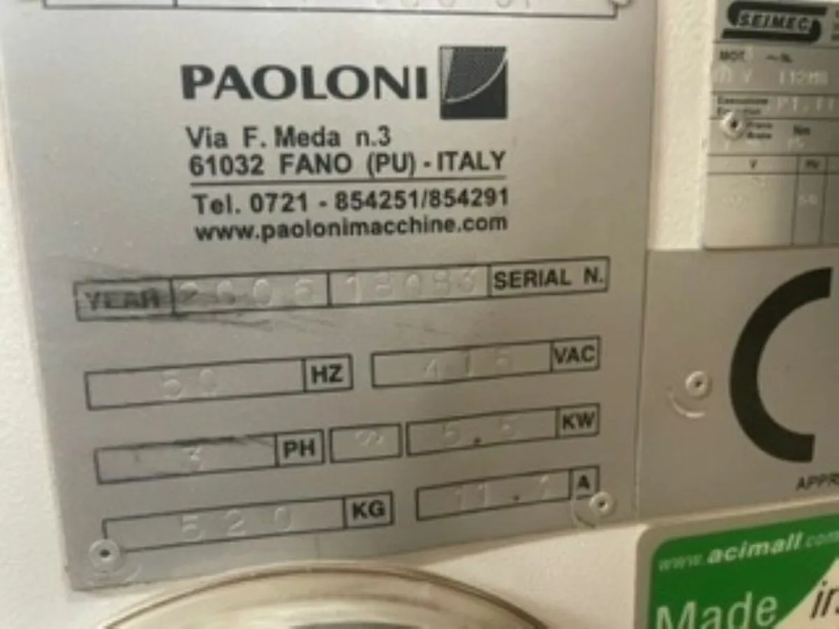Used PAOLONI TX160 Tilting Spindle Moulder - Image 4