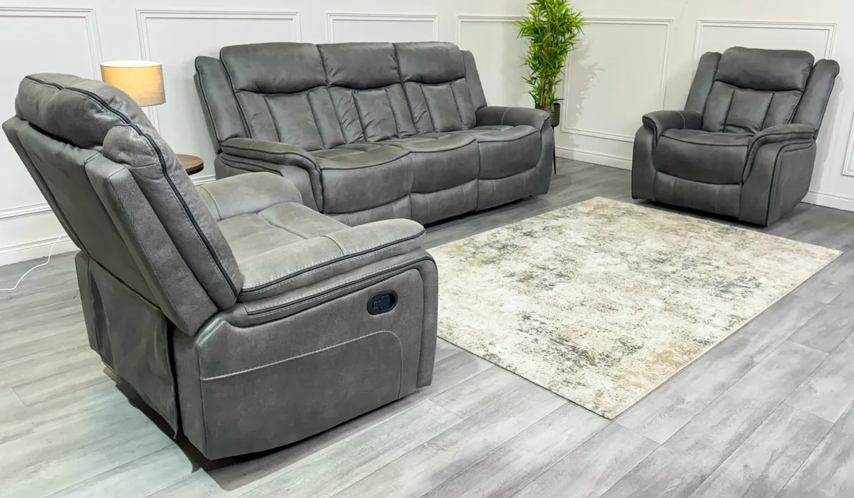 3+1+1 Manual Reclining Sofa Set - Image 2