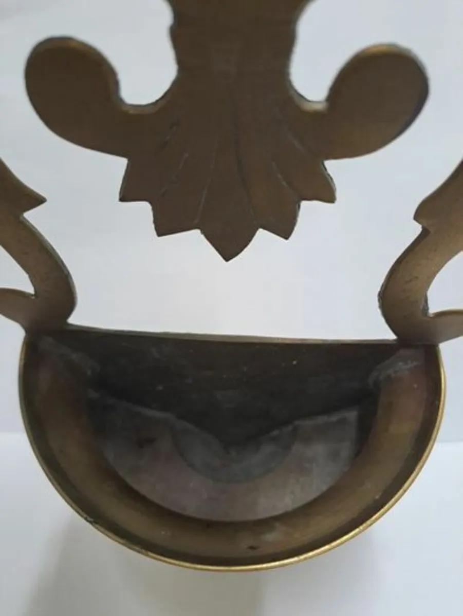 Vintage brass holy water font vessel - Image 2