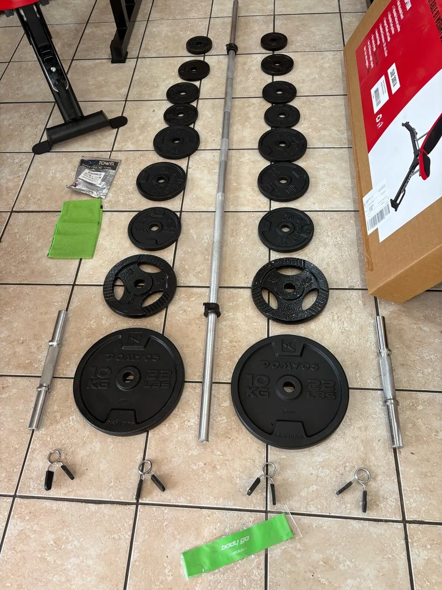 WEIGHT BENCH (NEW!), METAL WEIGHTS,SQUAT RACK,BARS - Image 2