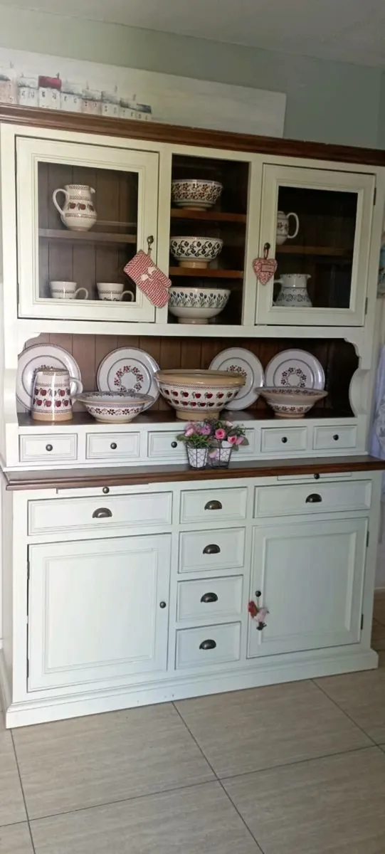 Solid cream kitchen dresser - Image 1