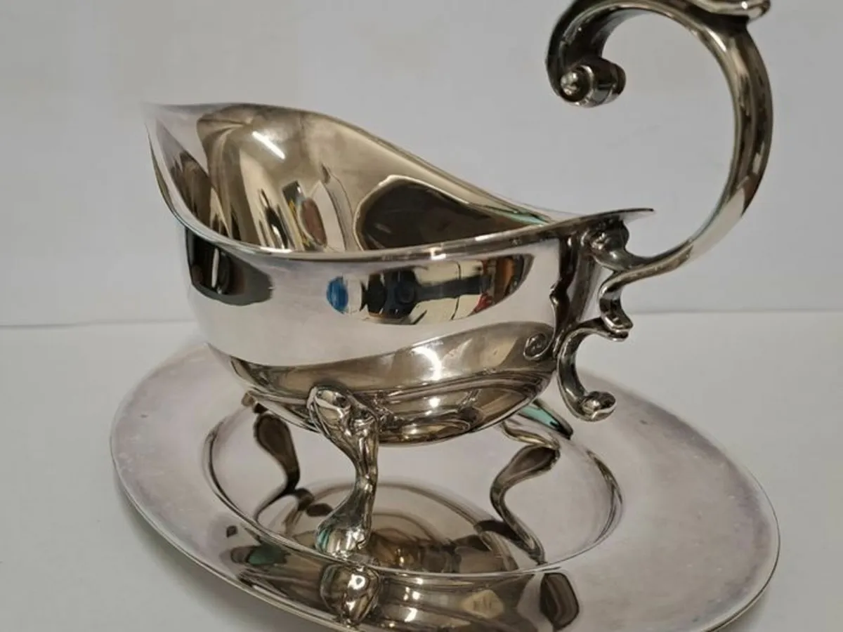 Vintage silver plated sauce boat - Image 4