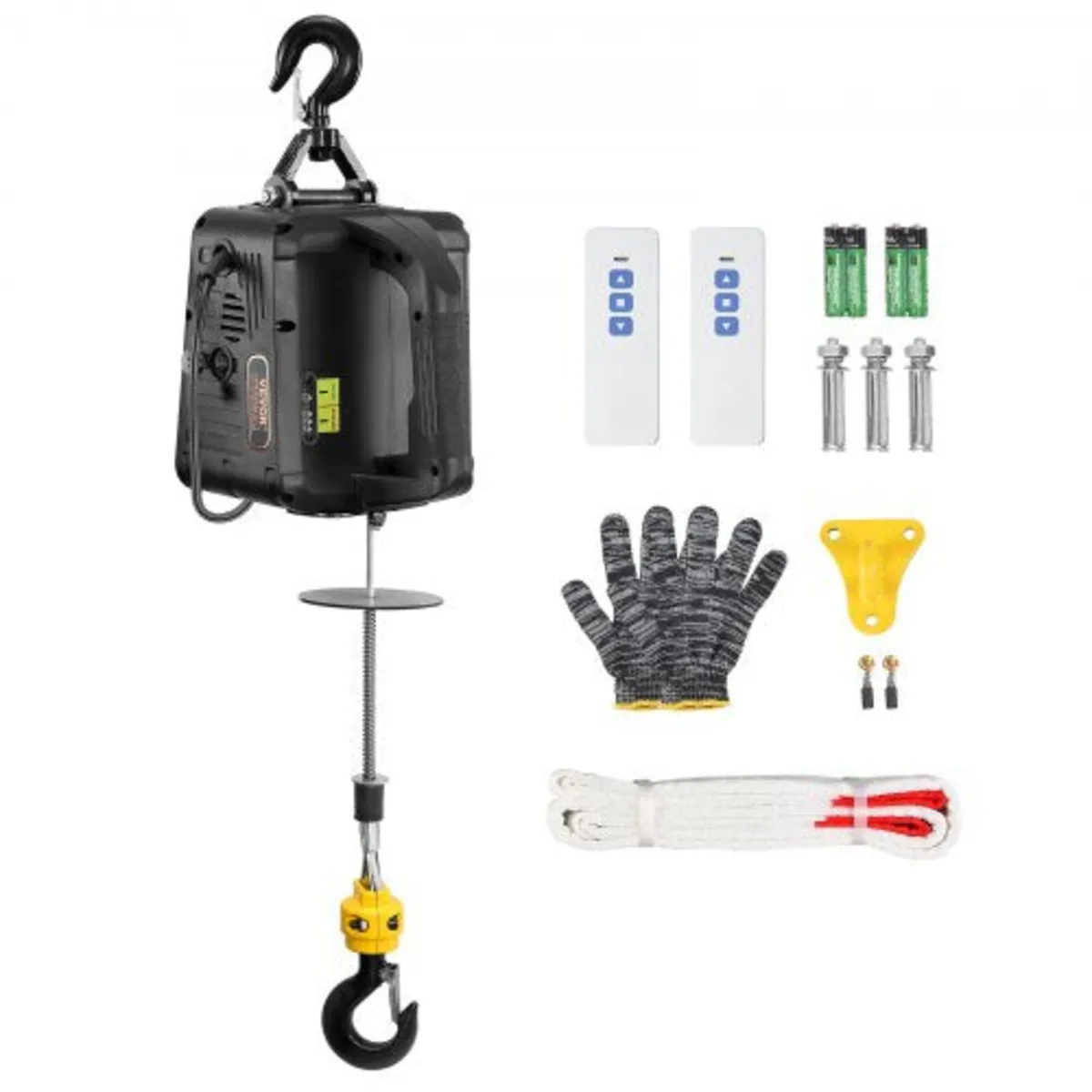 2-in-1 Portable Electric Hoist Power Winch 1100lbs