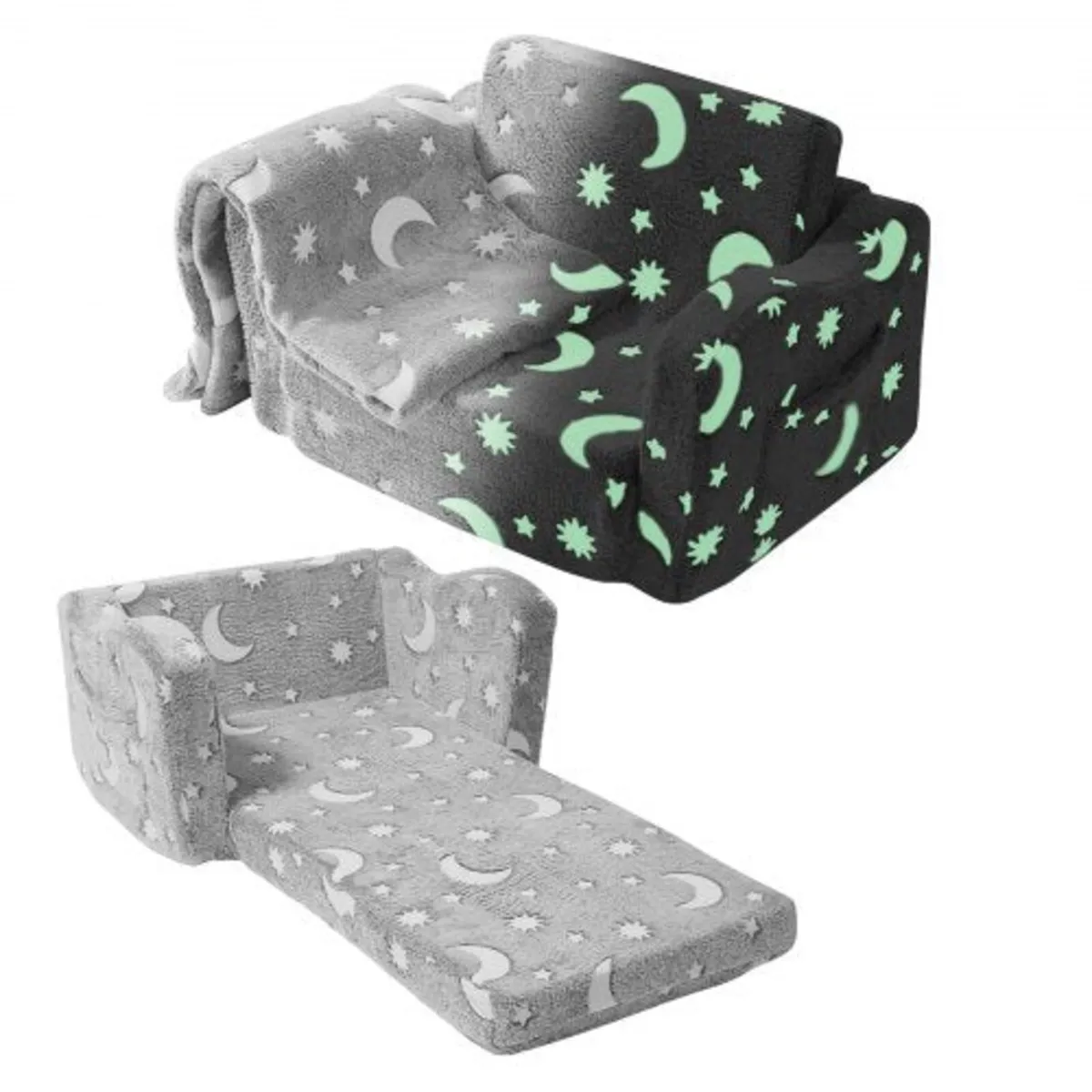 Fold-out Kids Sofa Glow-in-the-Dark Kids Couch Chi