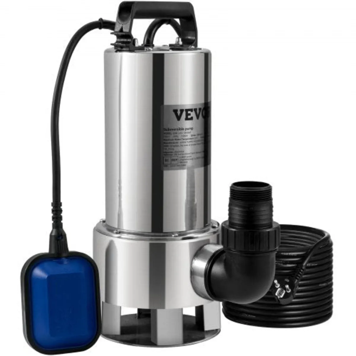 Submersible Water Pump, 1300W 20000L/H, w/ 10 m Co