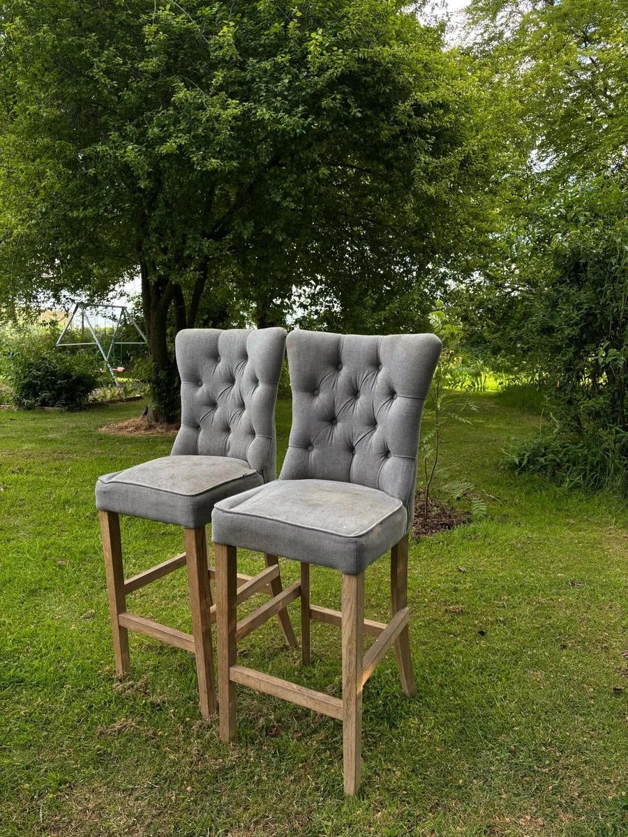 2 grey barstools - Image 2