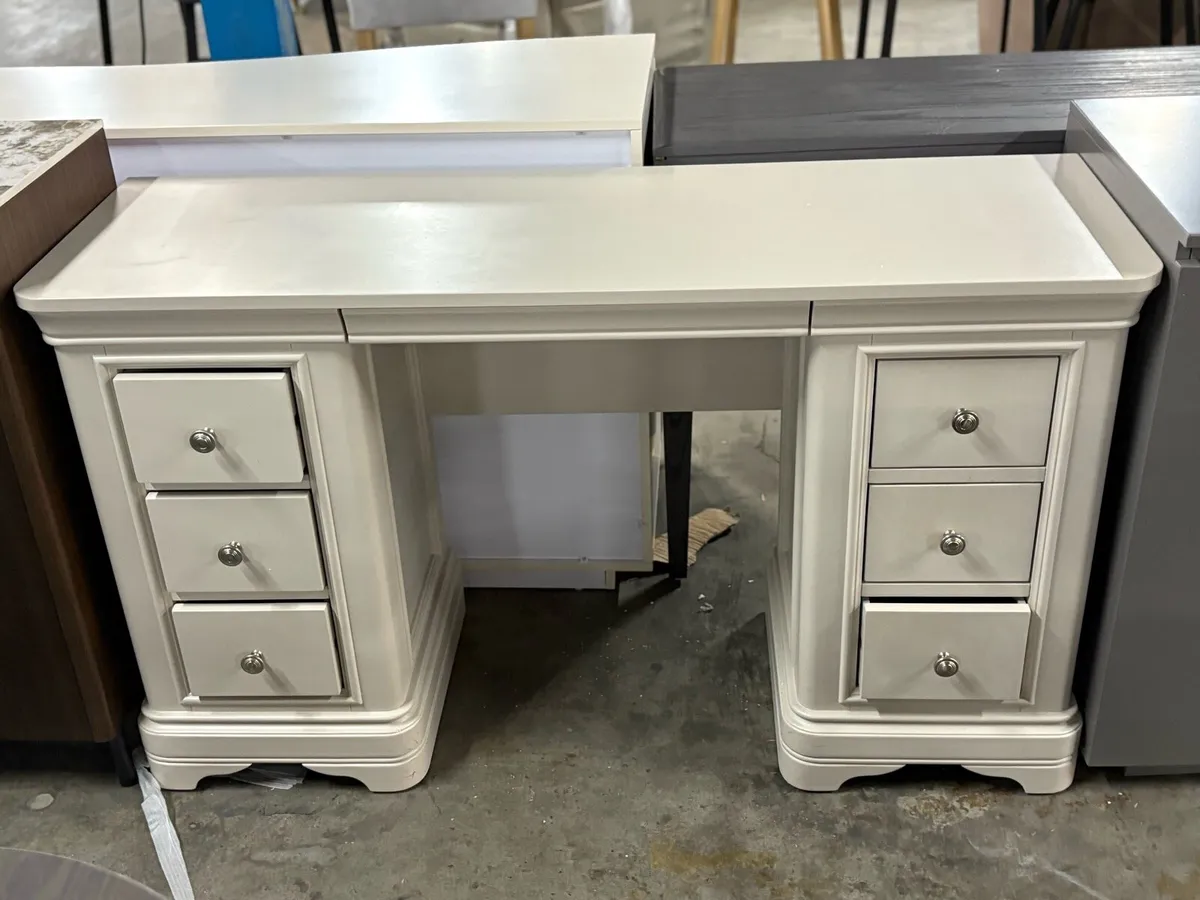Newport Light Grey 6 Drawer Dressing Table - Image 1
