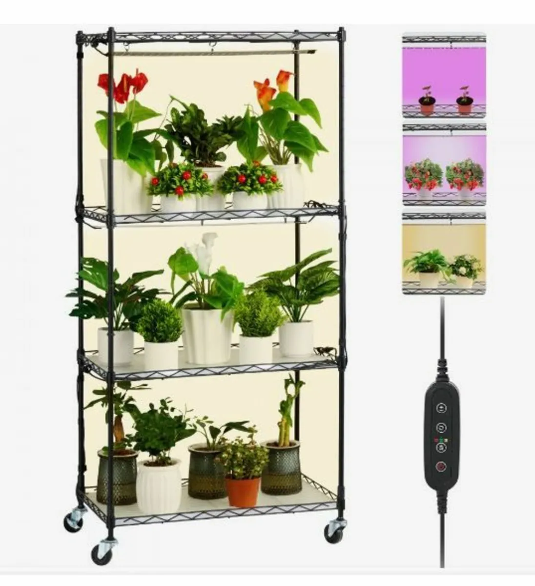 Plant Stand with Grow Lights 4 Tiers - Image 1