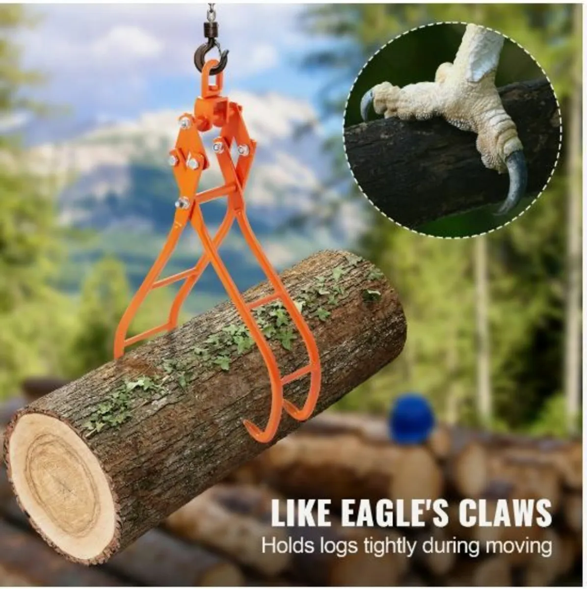 Timber Claw Hook, 28 inch 4 Claw Log Grapple - Image 2