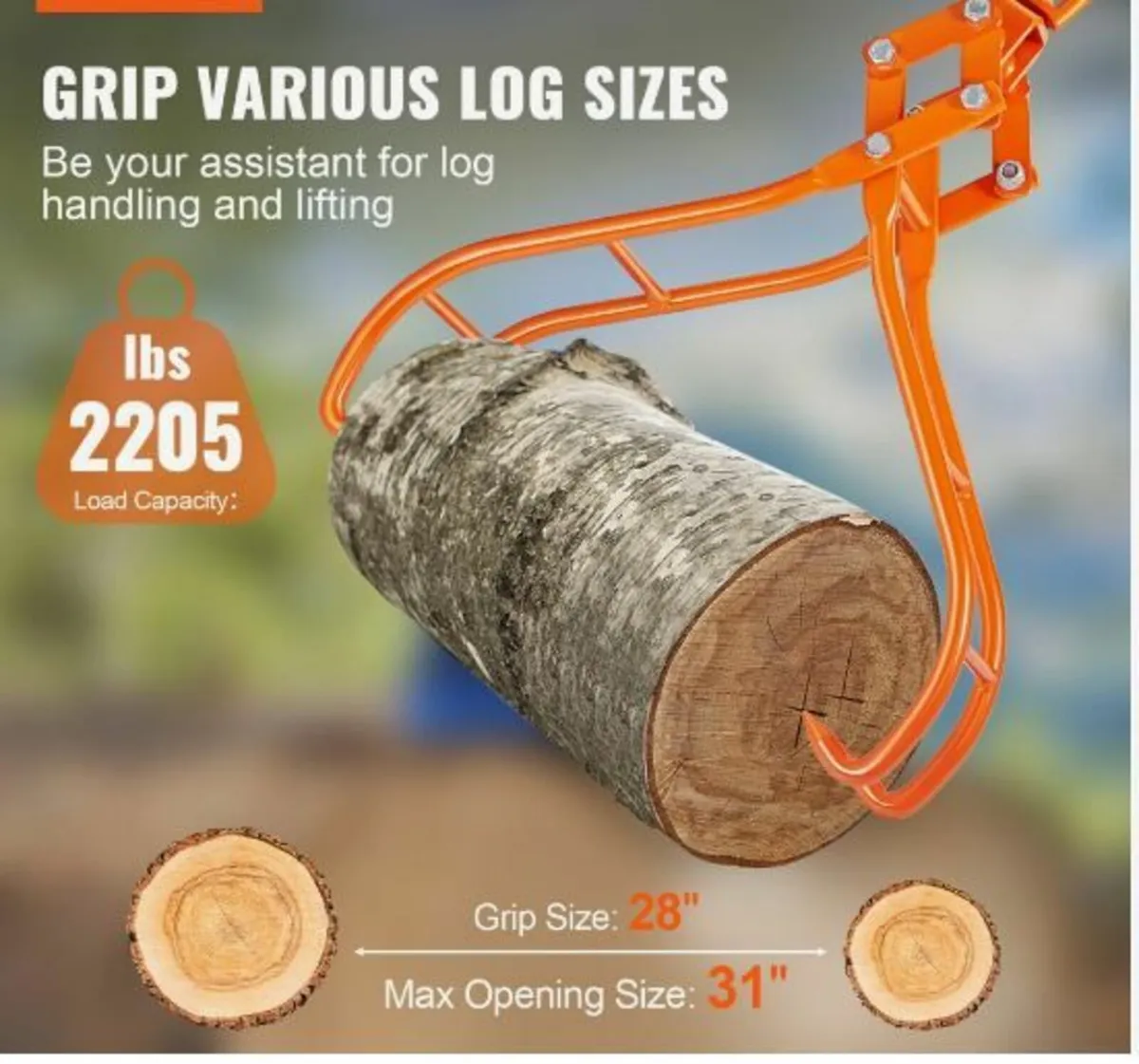 Timber Claw Hook, 28 inch 4 Claw Log Grapple - Image 4