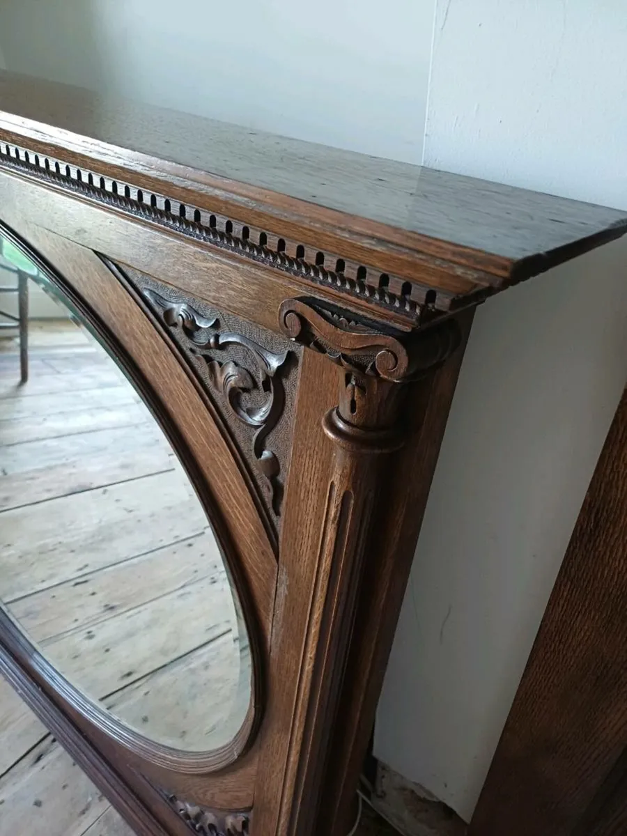 Stunning Carved Oak Mirror - Image 2