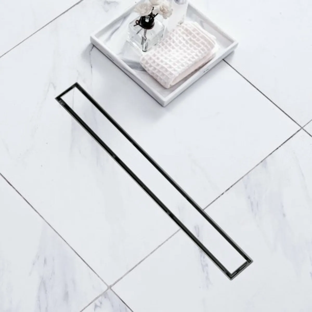 610mm Linear Shower Drain Offset with Tile Insert - Image 2