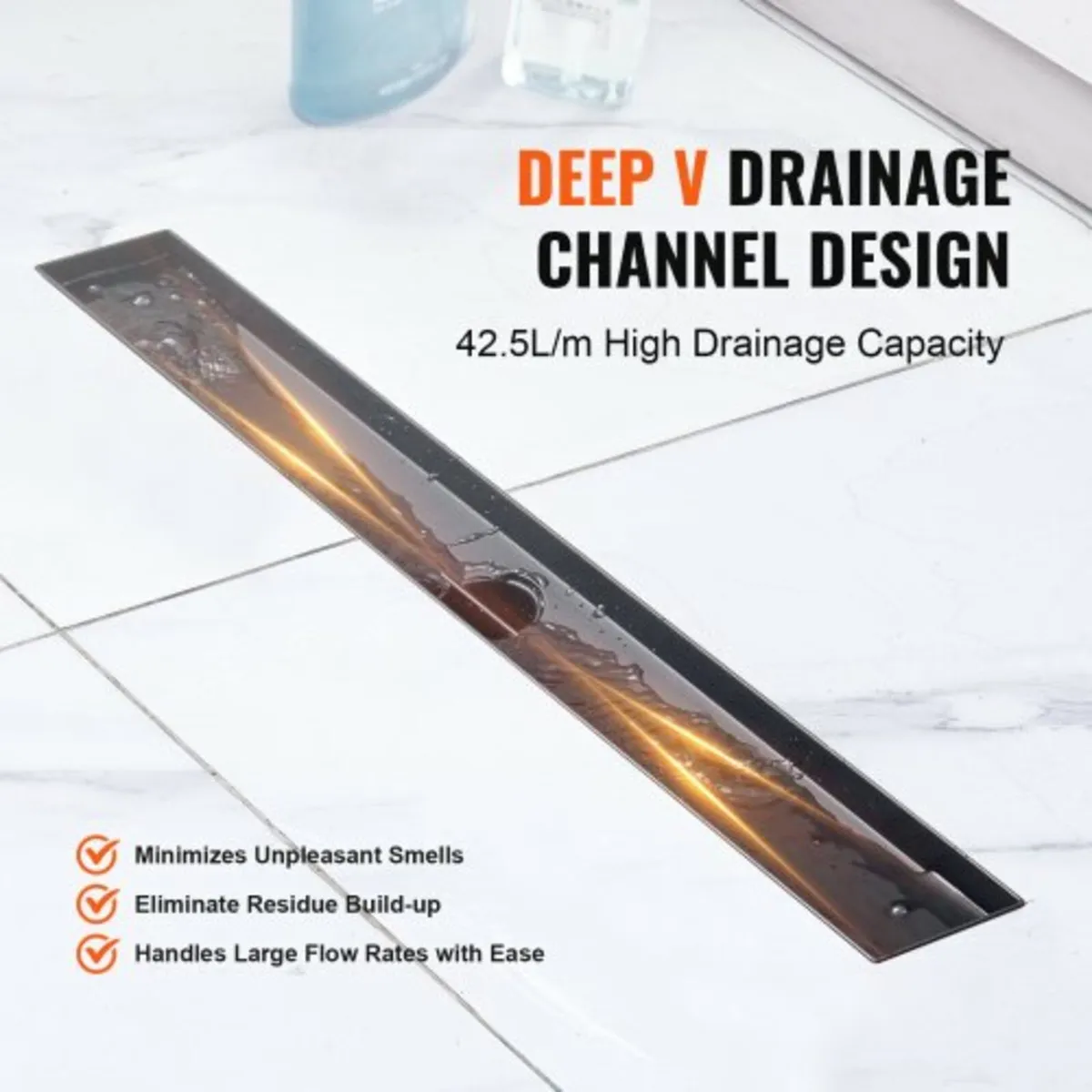 610mm Linear Shower Drain Offset with Tile Insert - Image 3