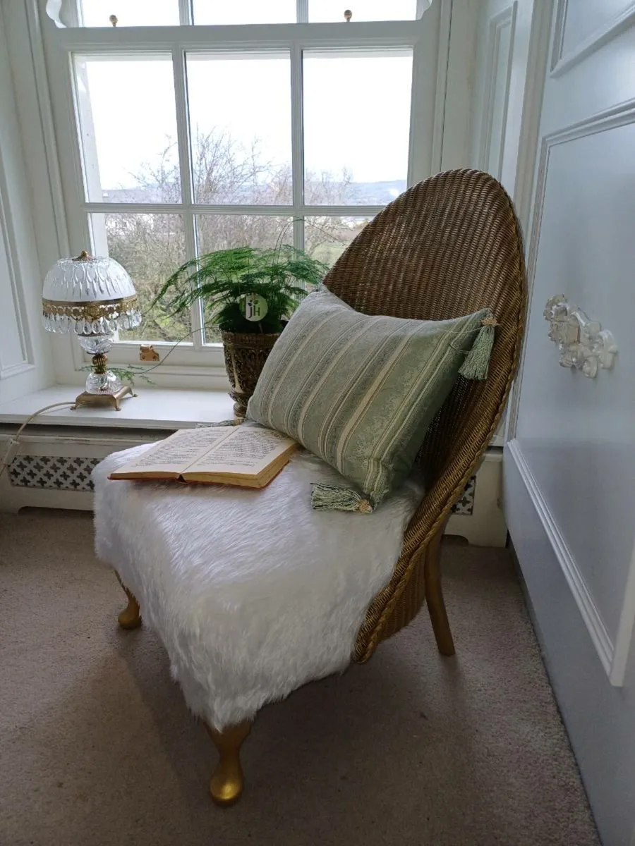 Lloyd Loom style Bedside Cabinet, Chair & Ottoman - Image 1