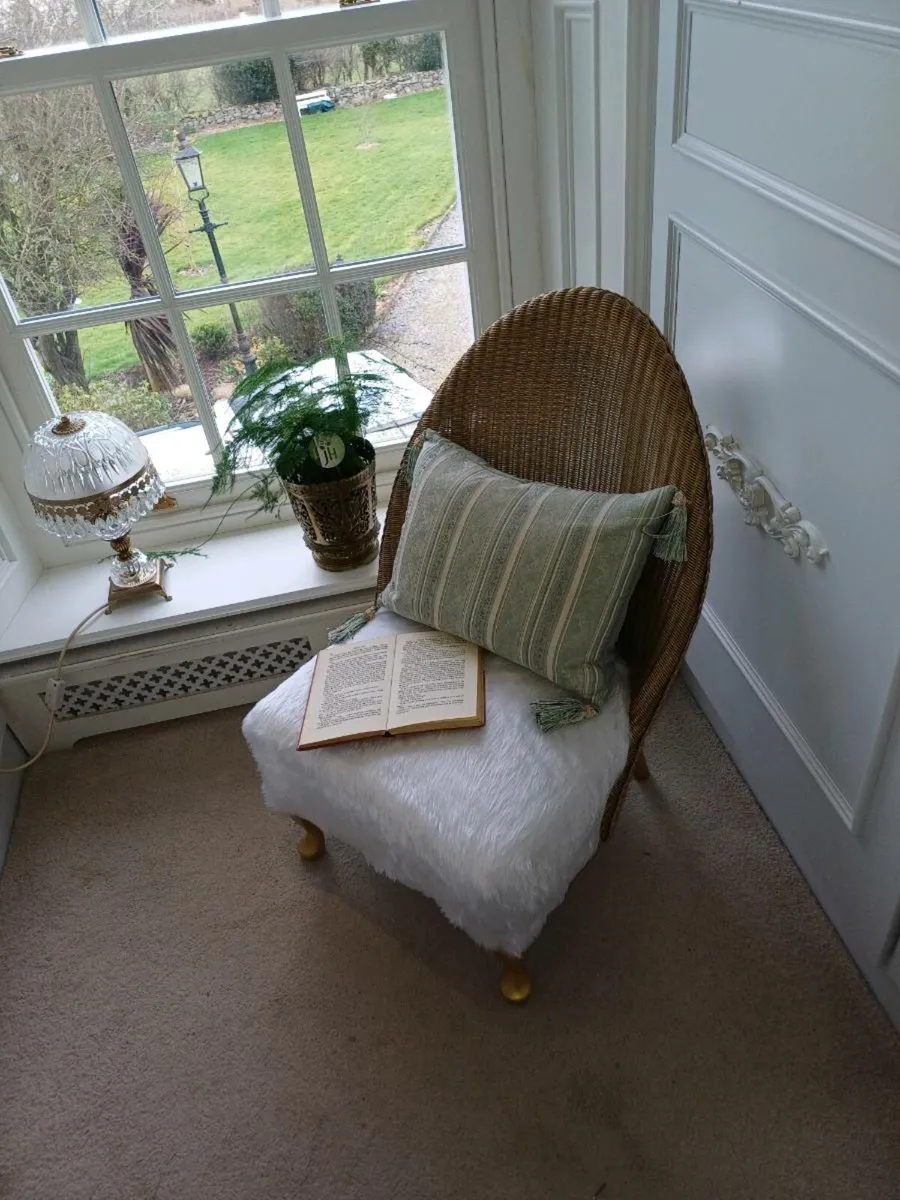 Lloyd Loom style Bedside Cabinet, Chair & Ottoman - Image 3
