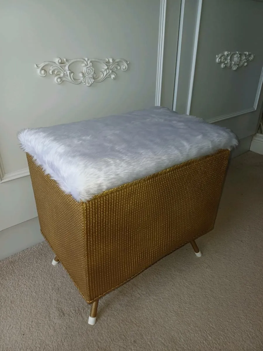Lloyd Loom style Bedside Cabinet, Chair & Ottoman - Image 4