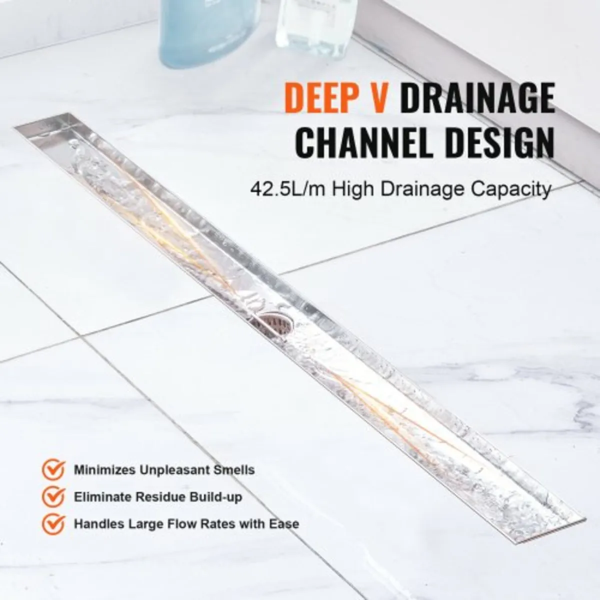 914mm Linear Shower Drain Offset with Tile Insert - Image 3
