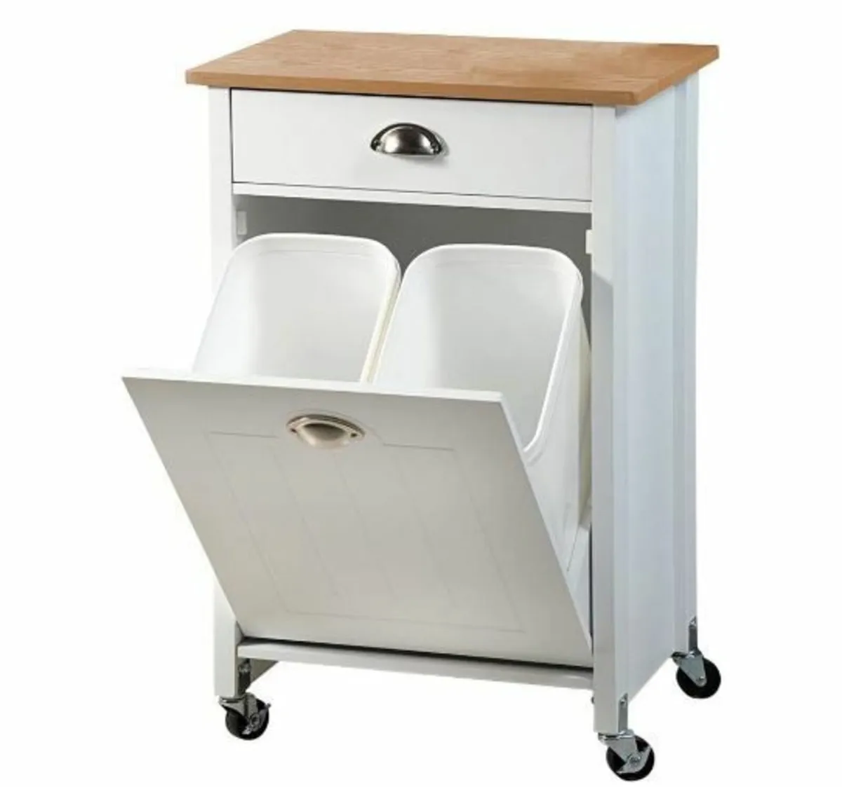 Wooden Kitchen Trolley, White, 79 cm - Image 1
