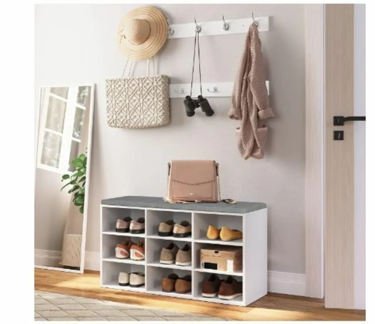 Wardrobe Shoe Rack Set, Shoe Bench - Image 2