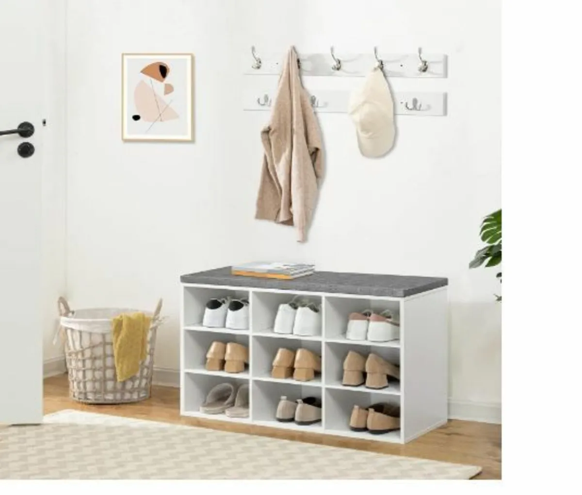 Wardrobe Shoe Rack Set, Shoe Bench - Image 3