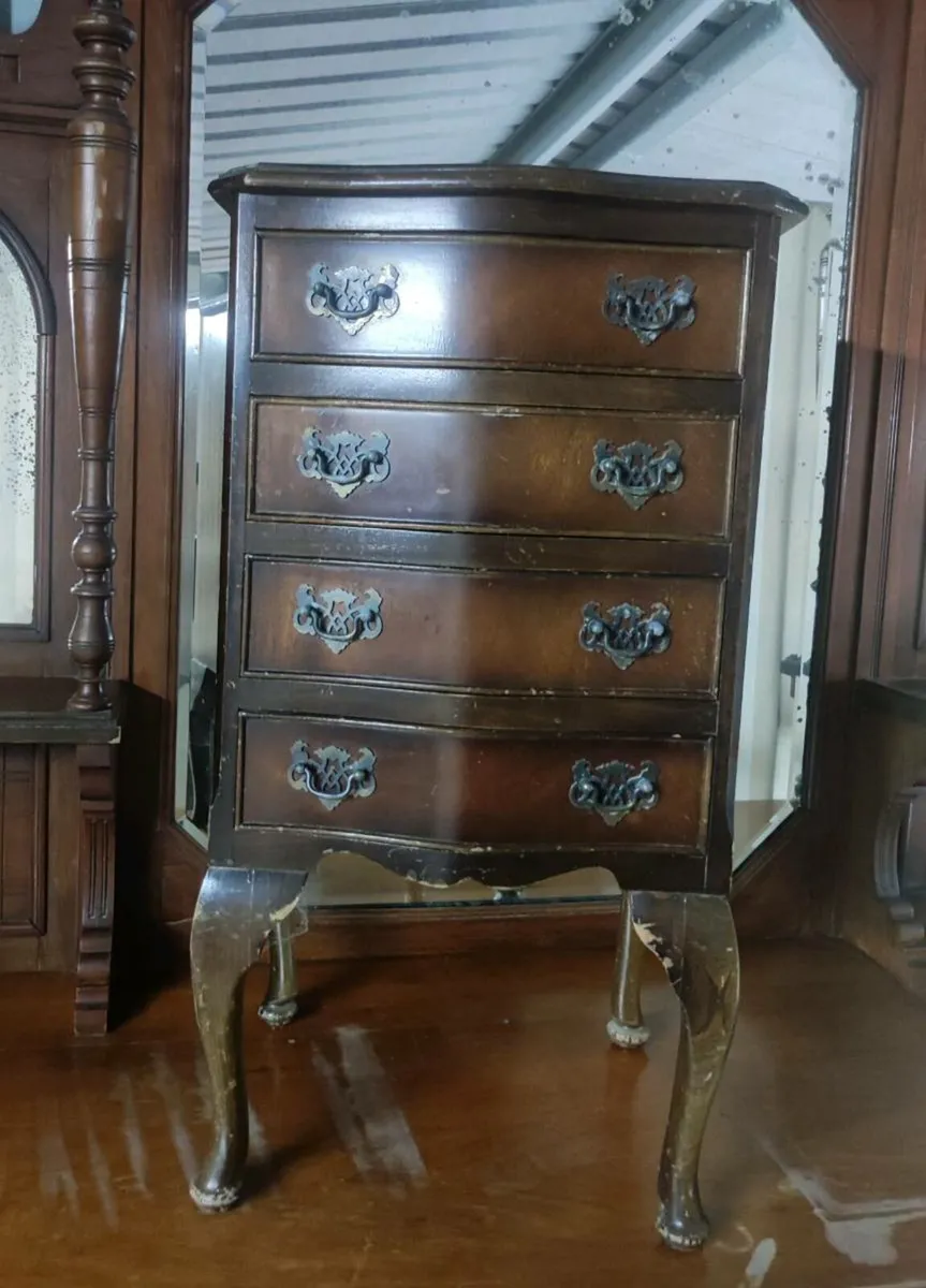 Antique 4 drawer Edwardian locker cabinet - Image 1