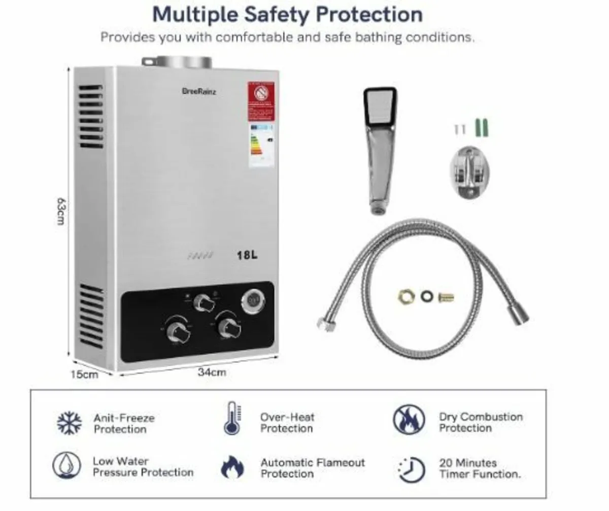 18LPM Gas Instantaneous Water Heater, 36KW - Image 3