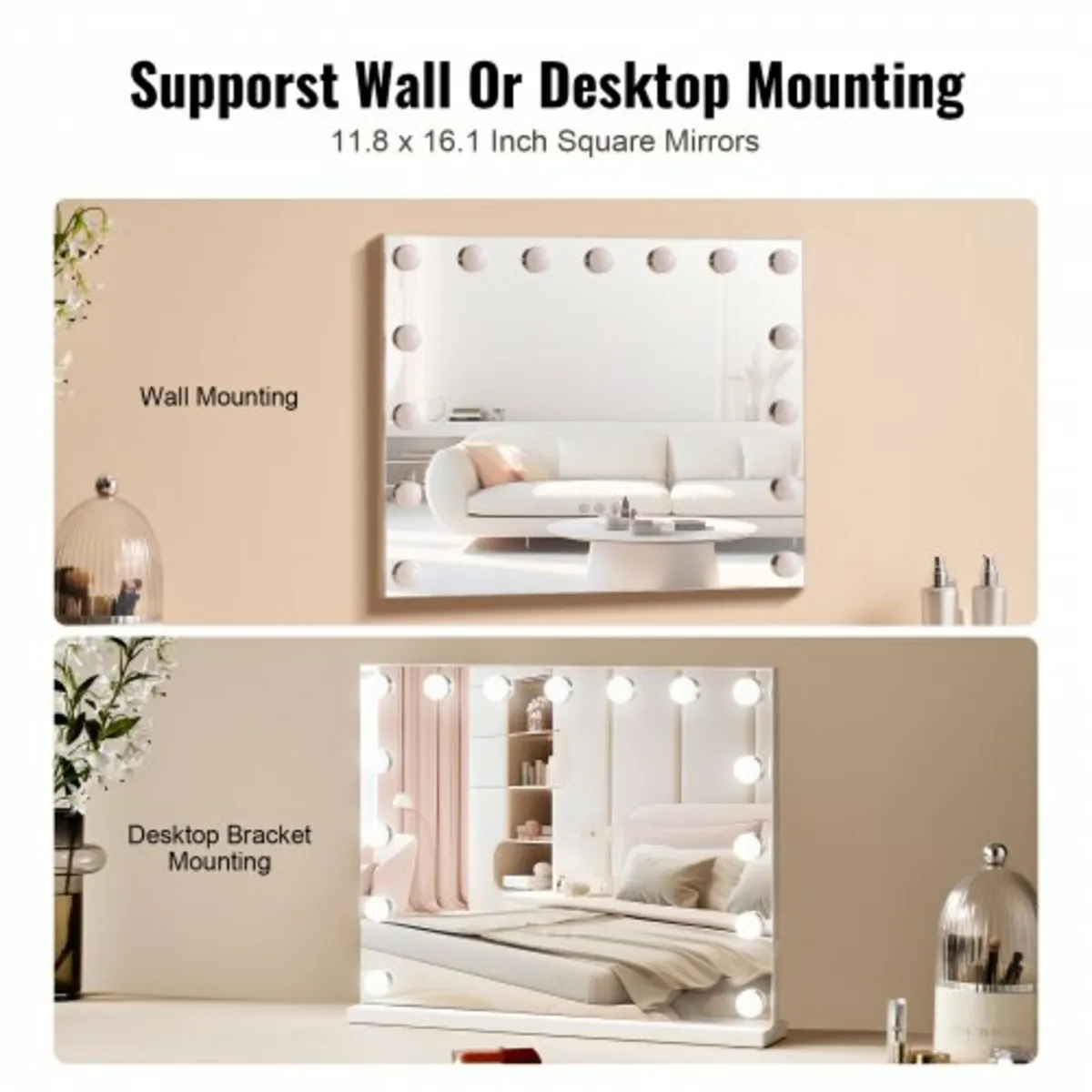 Hollywood Vanity Mirror With Lights w/ USB Desktop - Image 4