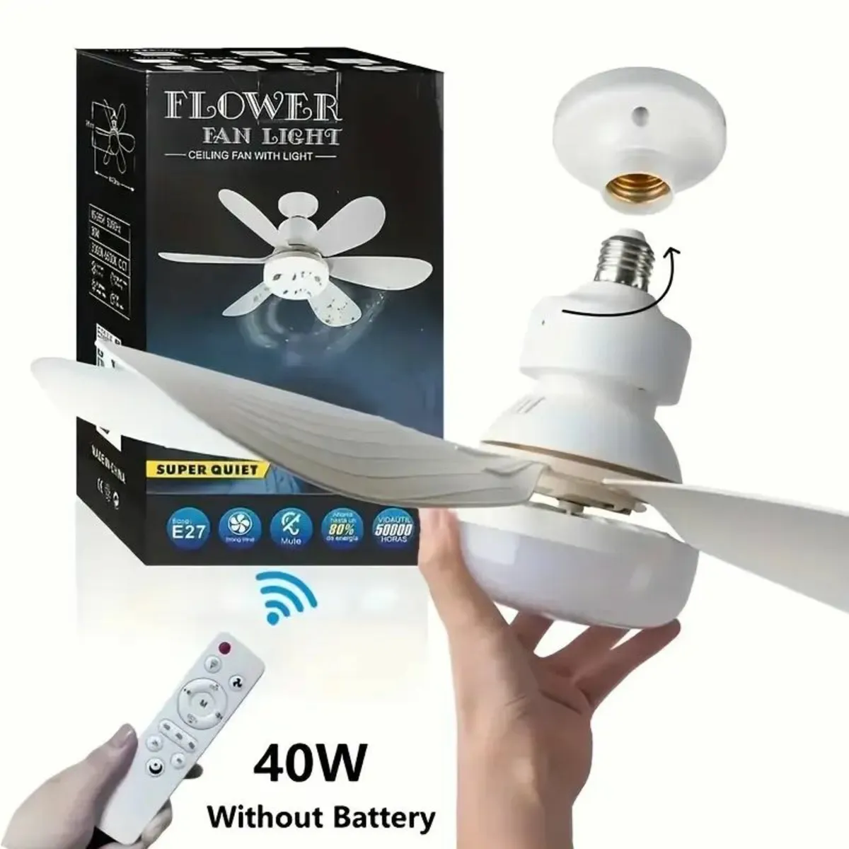 Home Smart Light Fan with E27 Screw Base - Image 1