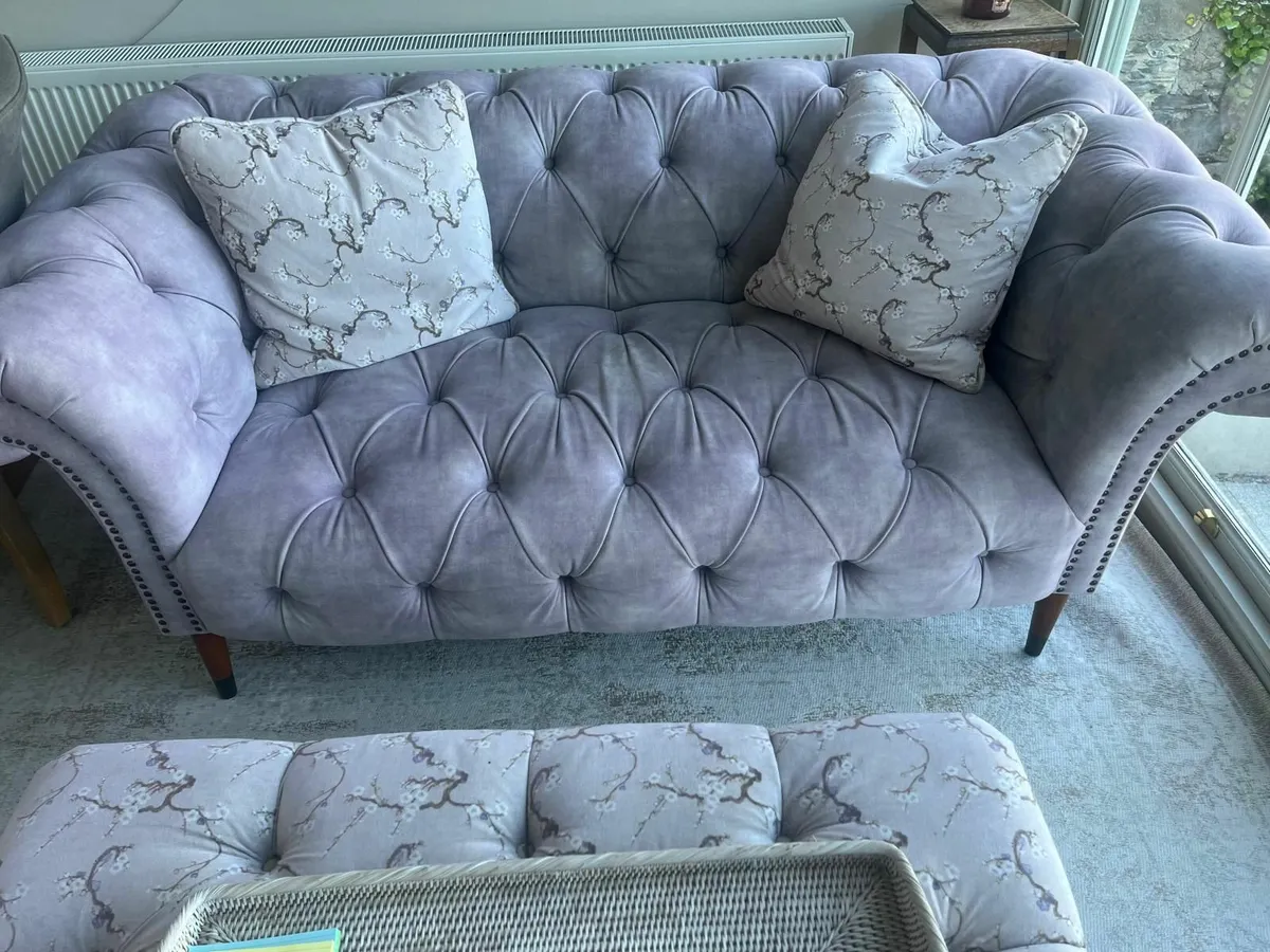 Velvet Chesterfield Couches - Image 2