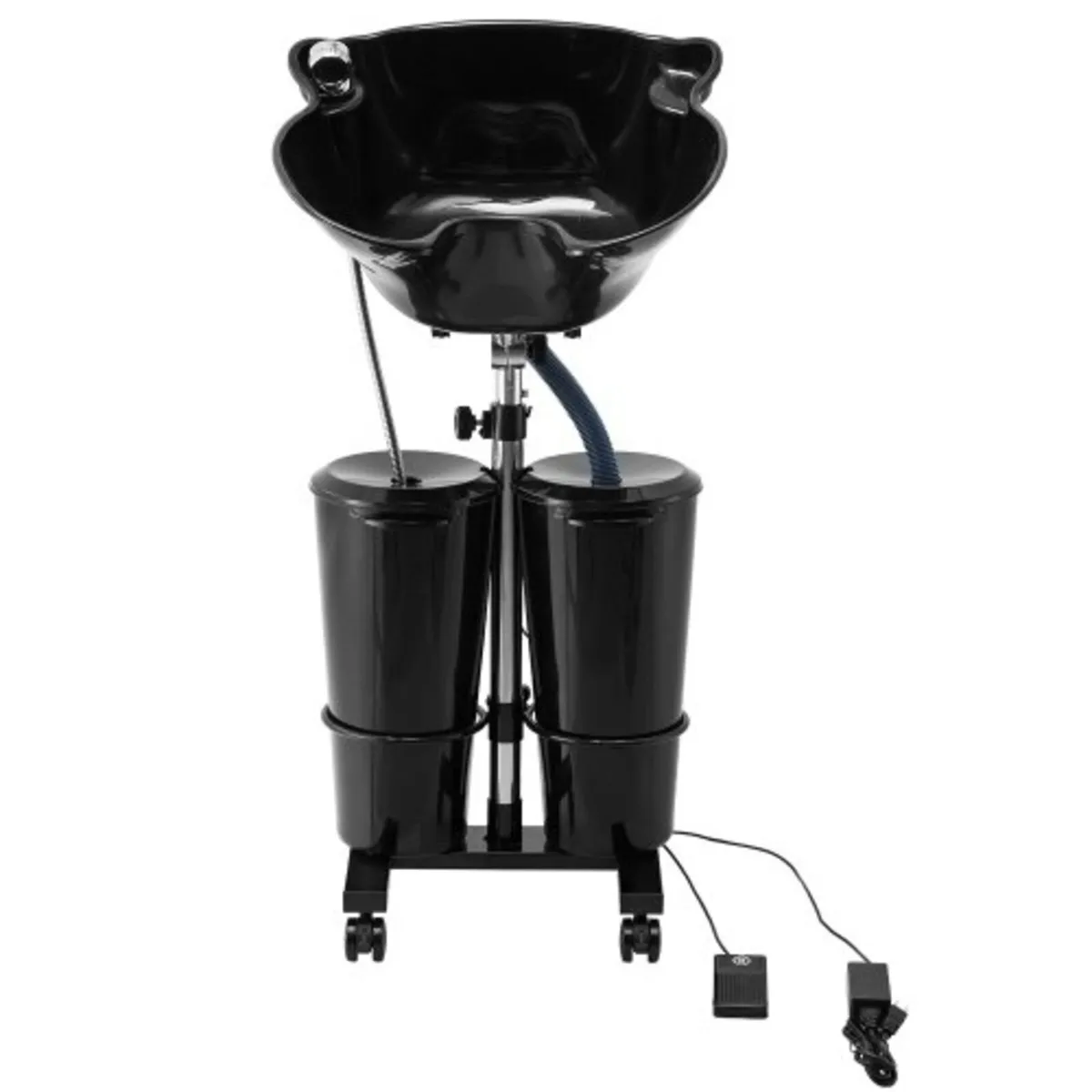 Portable Shampoo Bowl with Drain Hose 2 Buckets Ad - Image 1
