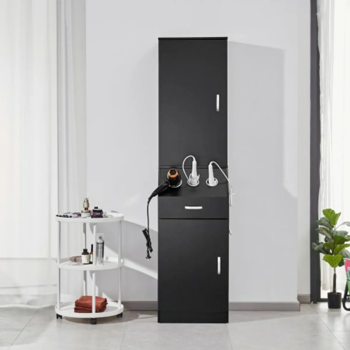 Salon Storage Cabinet, Barber Salon Station for Ha - Image 2