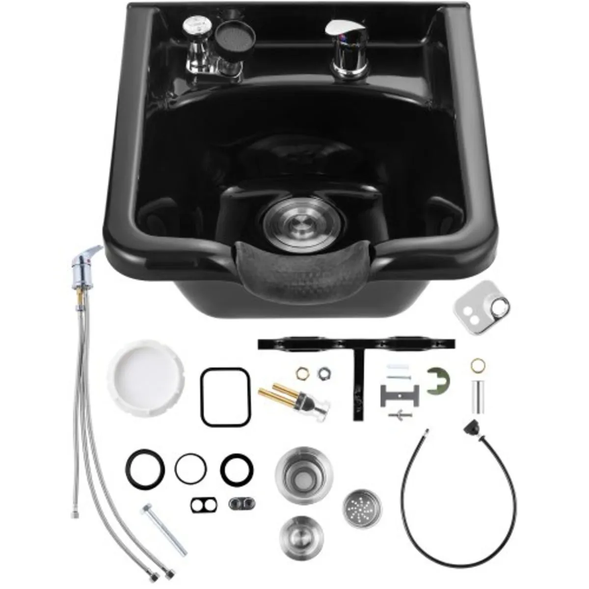 Shampoo Bowl Black ABS Plastic Salon and Spa Hair - Image 1