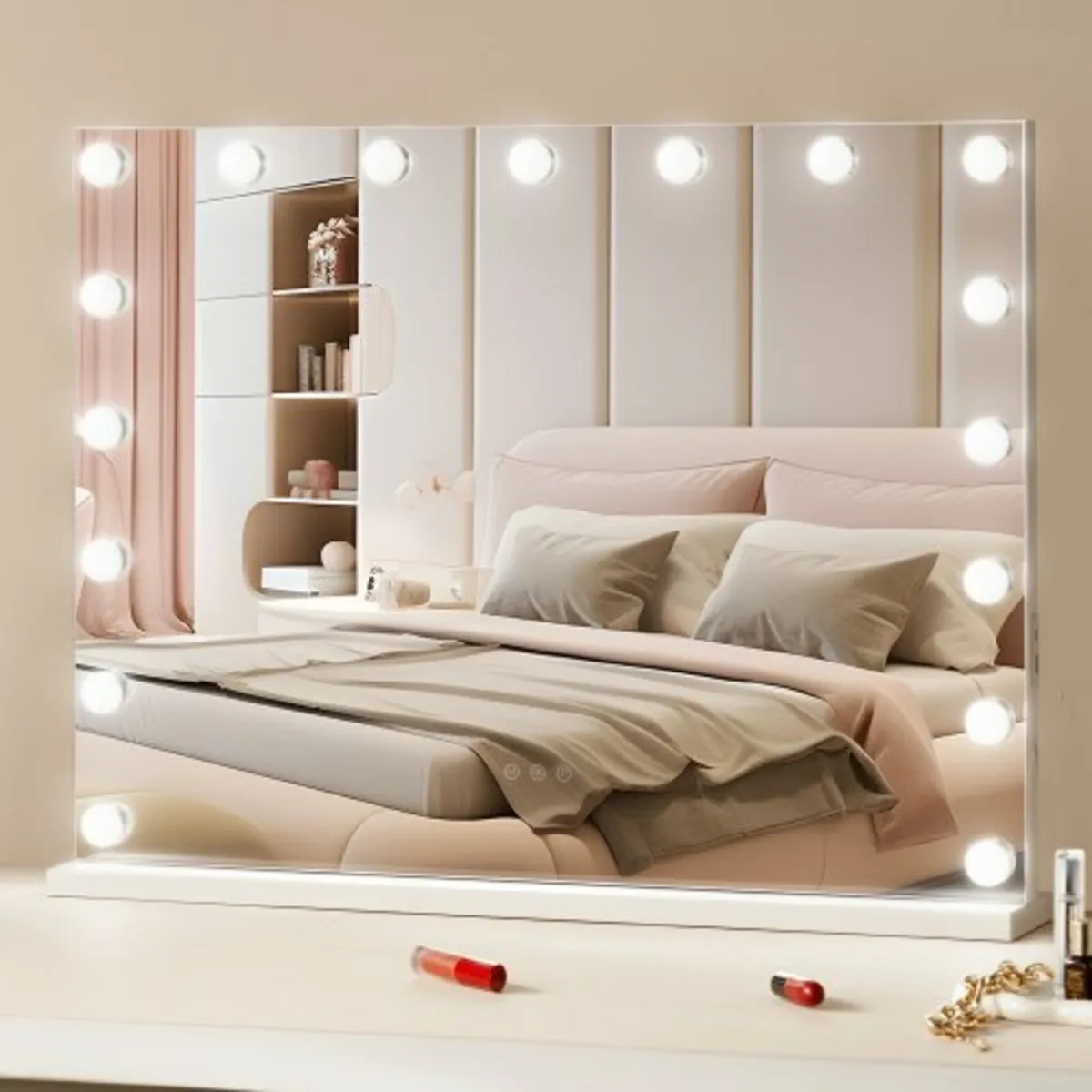 Vanity Mirror With Lights w/ USB Type C Desktop Wa - Image 1