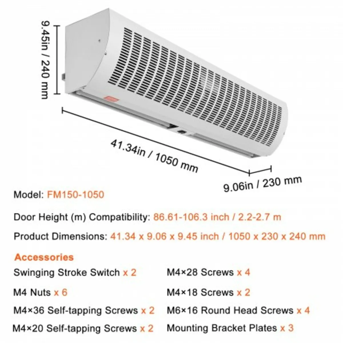 1.1m Commercial Indoor Air Curtain Super Power 2 S - Image 2