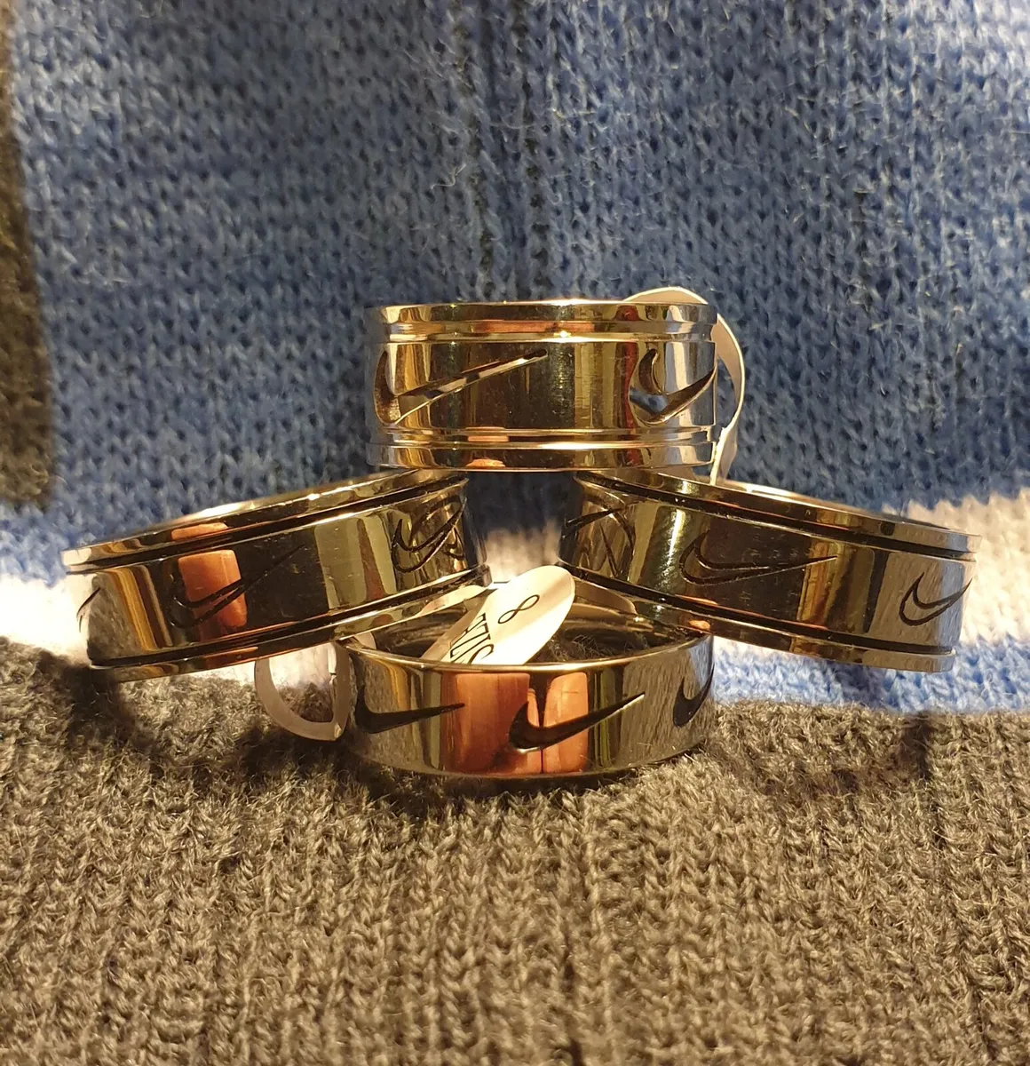 "Nike" Silver Band Rings - Image 1