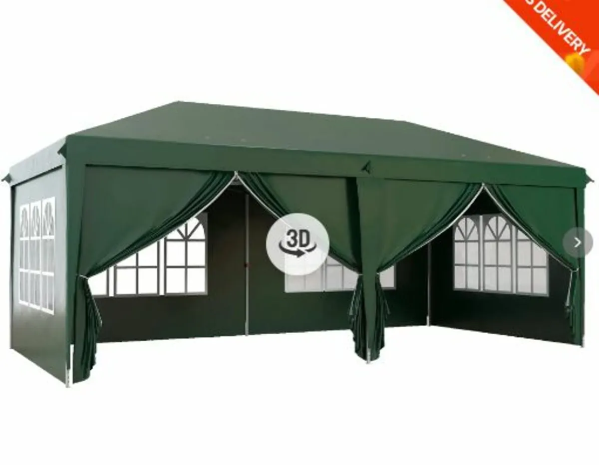 3 x6m Pop-Up Gazebo, with Curtain Walls andWindows - Image 1