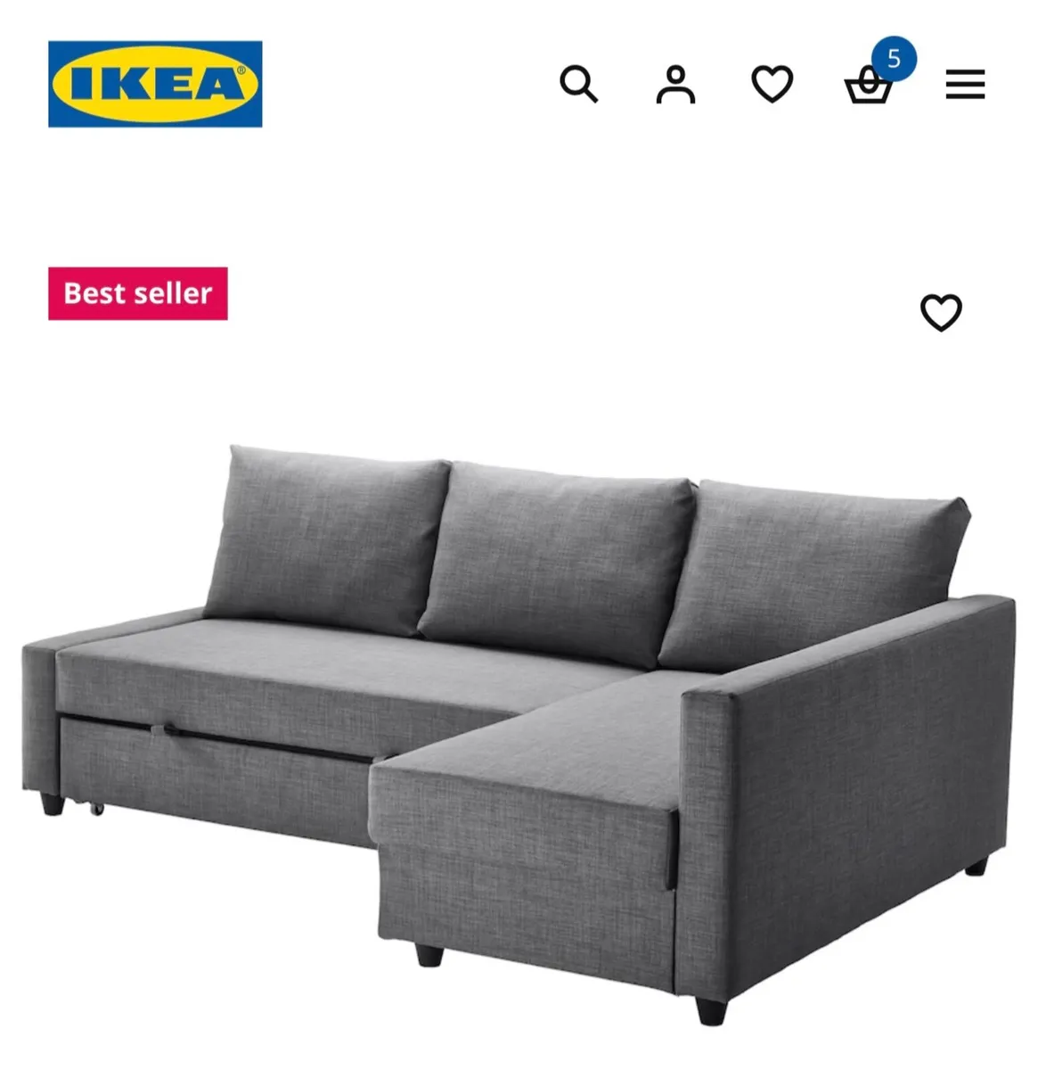 L-Shaped Sofa Bed in perfect condition - Image 1