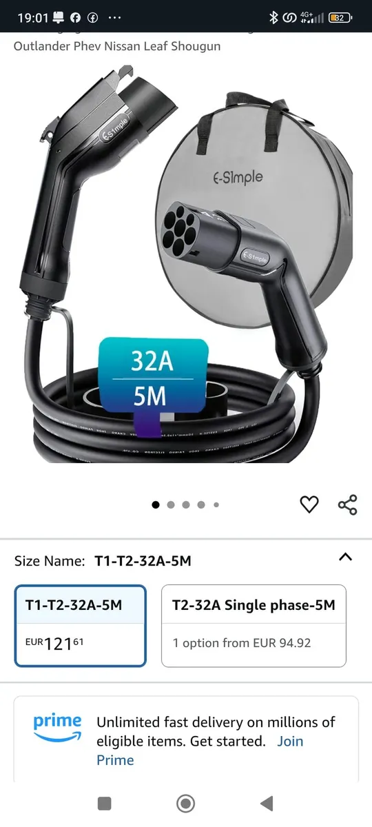 EV charger cable type 1 for nissan leaf 2011-2017 - Image 2