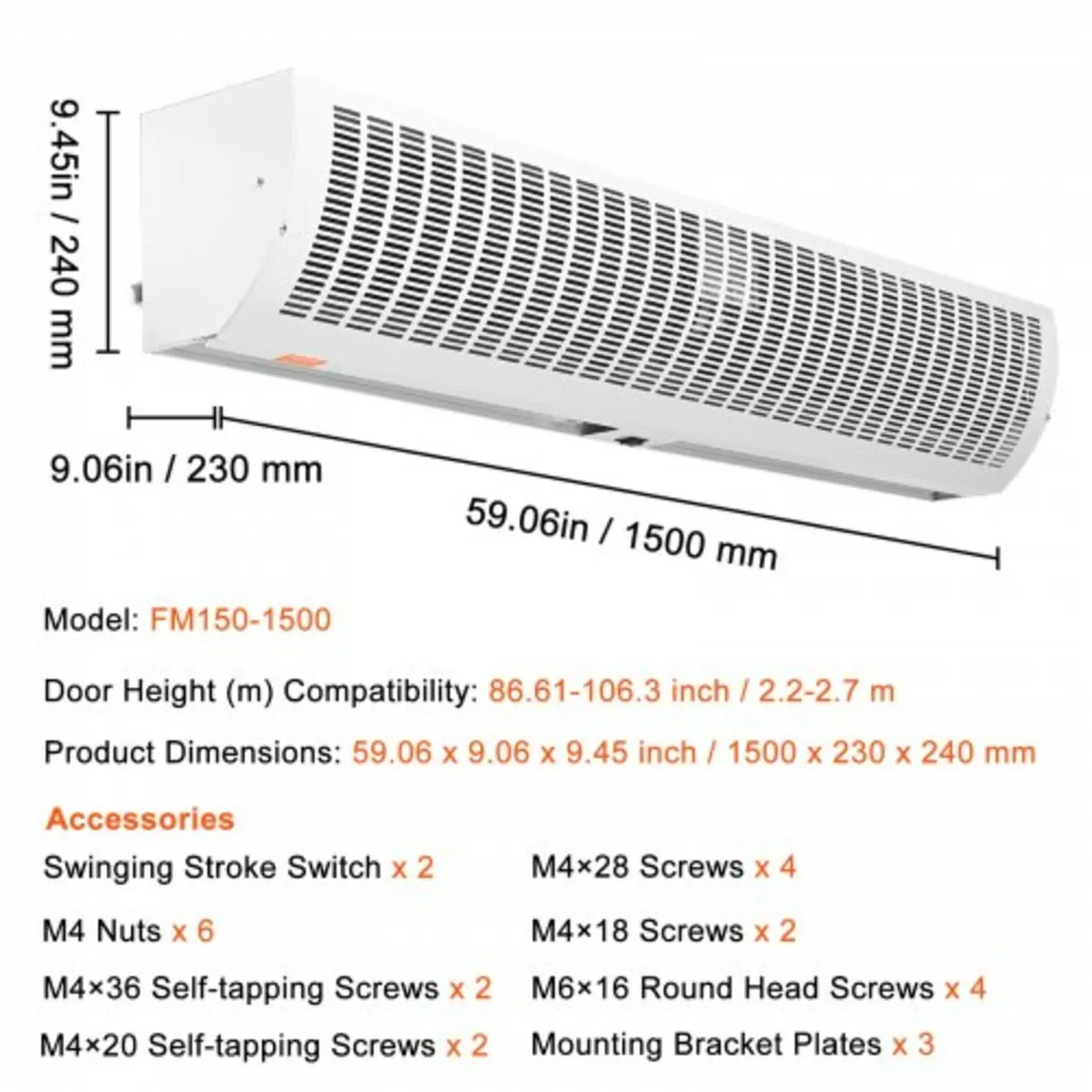 1.5m Commercial Indoor Air Curtain Super Power 2 S - Image 4