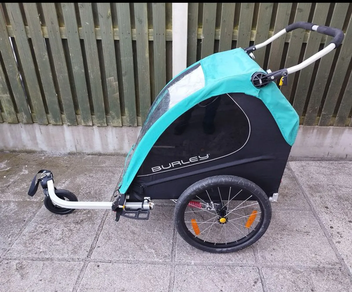 Burley Encore X Bicycle Trailer 2-Children - Black/Turquoise - Image 3